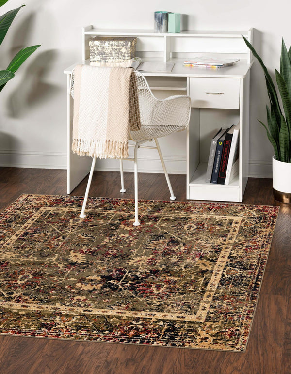 Neptune Elegance Collection Area Rug - Galatea (Green) Square Green lifestyle 18