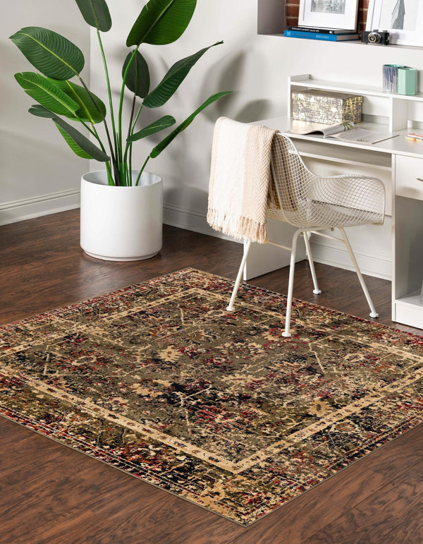 Neptune Elegance Collection Area Rug - Galatea (Green) Square Green lifestyle 22