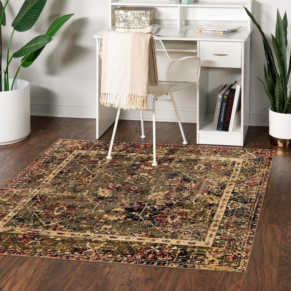 Neptune Elegance Collection Area Rug - Galatea (Green) Square Green lifestyle 65