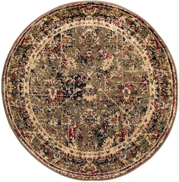 Neptune Elegance Collection Area Rug - Galatea (Green) Round Green lifestyle 15