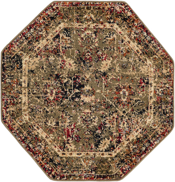 Neptune Elegance Collection Area Rug - Galatea (Green) Octagon Green lifestyle 16