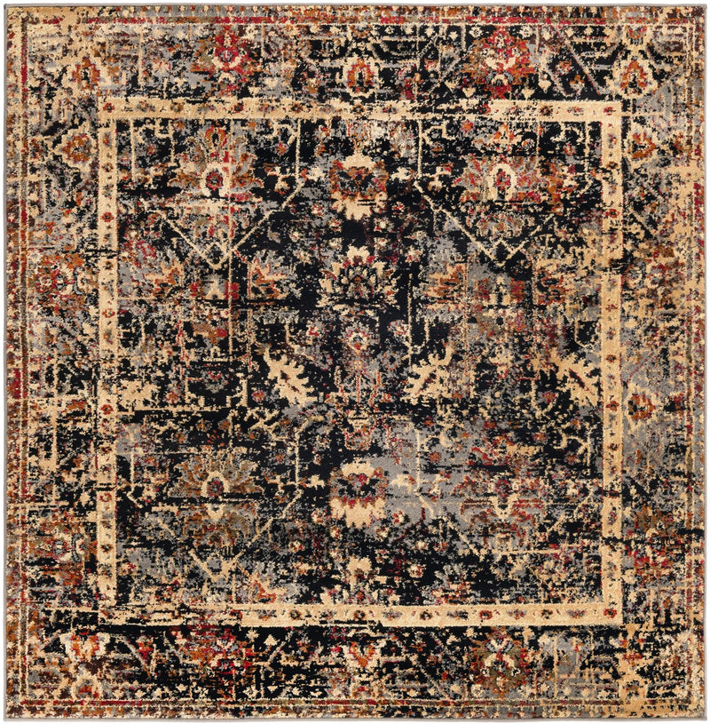 Neptune Elegance Collection Area Rug - Galatea (Black) Square Black lifestyle 16