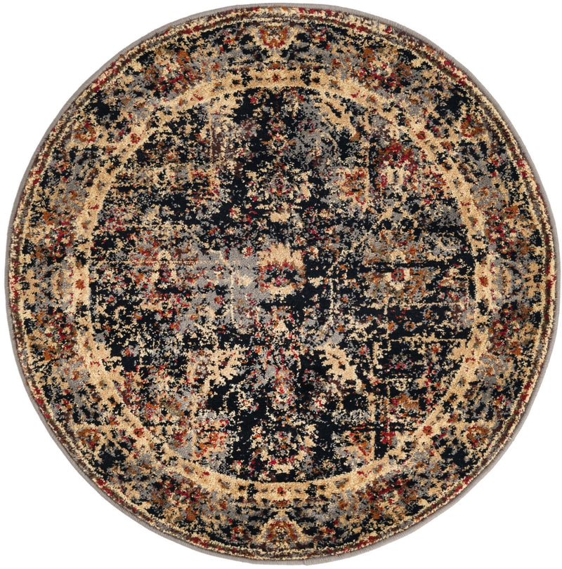 Neptune Elegance Collection Area Rug - Galatea (Black) Round Black lifestyle 17