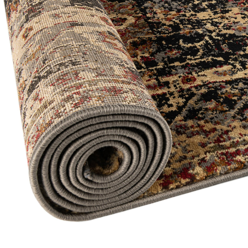 Neptune Elegance Collection Area Rug - Galatea (Black) Round Black lifestyle 56