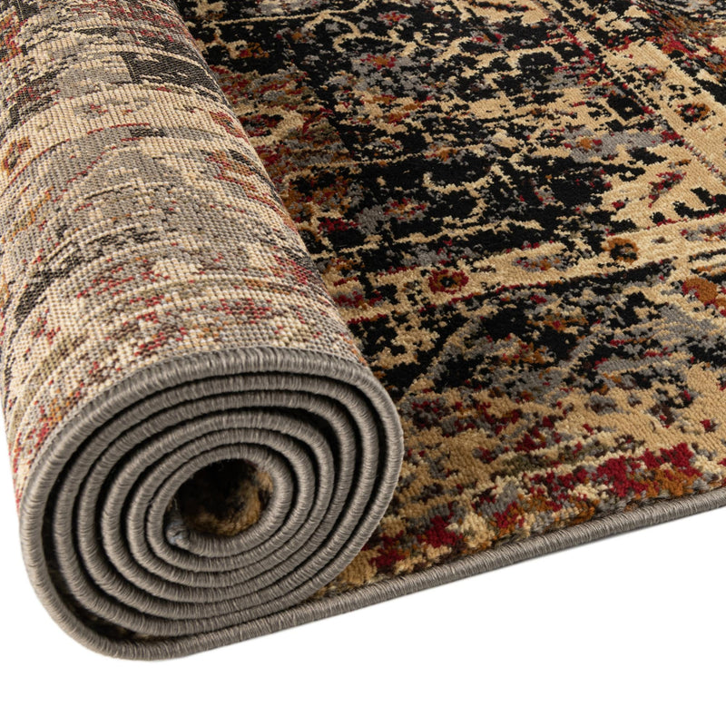Neptune Elegance Collection Area Rug - Galatea (Black) Octagon Black lifestyle 57