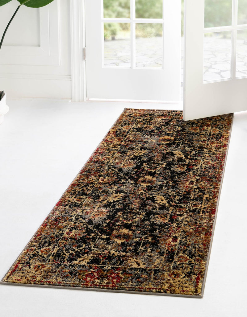 Neptune Elegance Collection Area Rug - Galatea (Black) Runner Black lifestyle 23