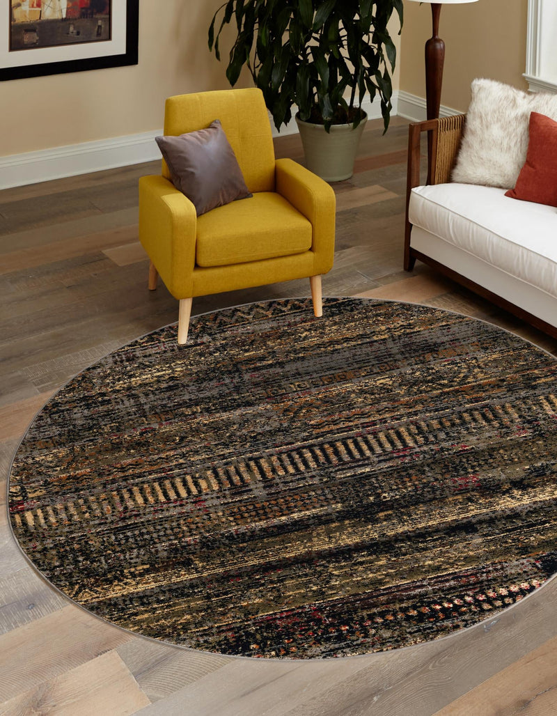 Neptune Elegance Collection Area Rug - Nereid Round Blue lifestyle 56