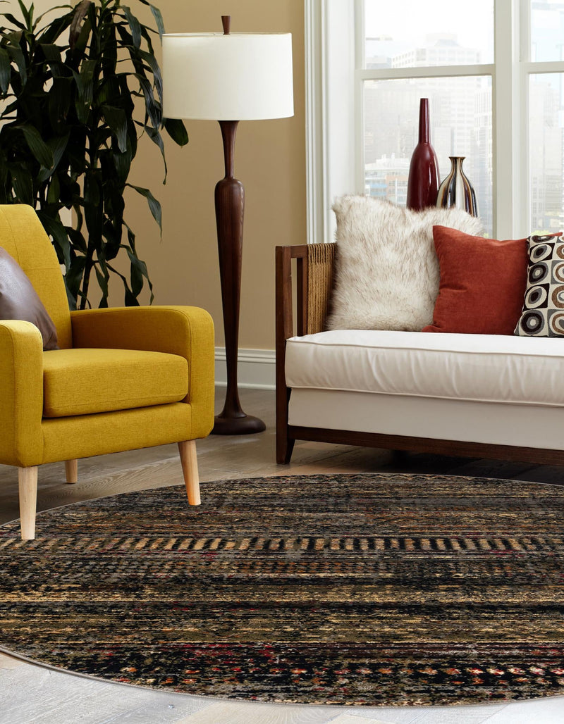 Neptune Elegance Collection Area Rug - Nereid Round Blue lifestyle 67