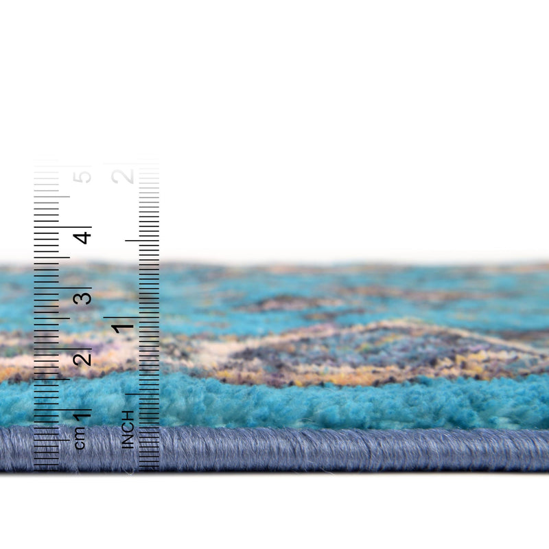 Casablanca Tapestry Collection Area Rug - Marrakech (Arctic Aqua Blue) Rectangle Arctic Aqua Blue lifestyle 4
