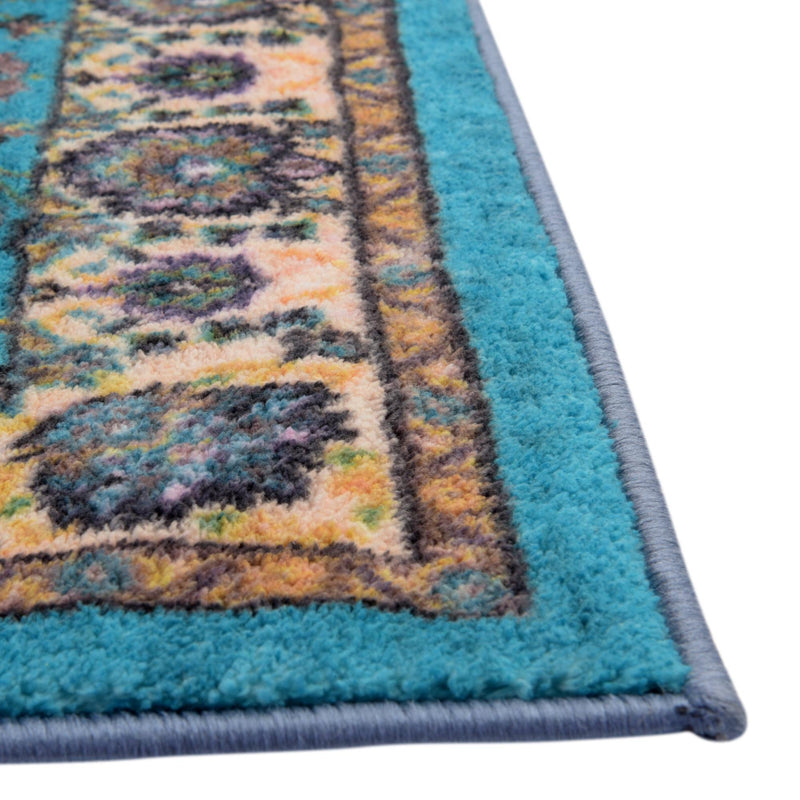Casablanca Tapestry Collection Area Rug - Marrakech (Arctic Aqua Blue) Rectangle Arctic Aqua Blue lifestyle 6