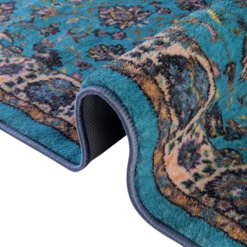 Casablanca Tapestry Collection Area Rug - Marrakech (Arctic Aqua Blue) Rectangle Arctic Aqua Blue lifestyle 9