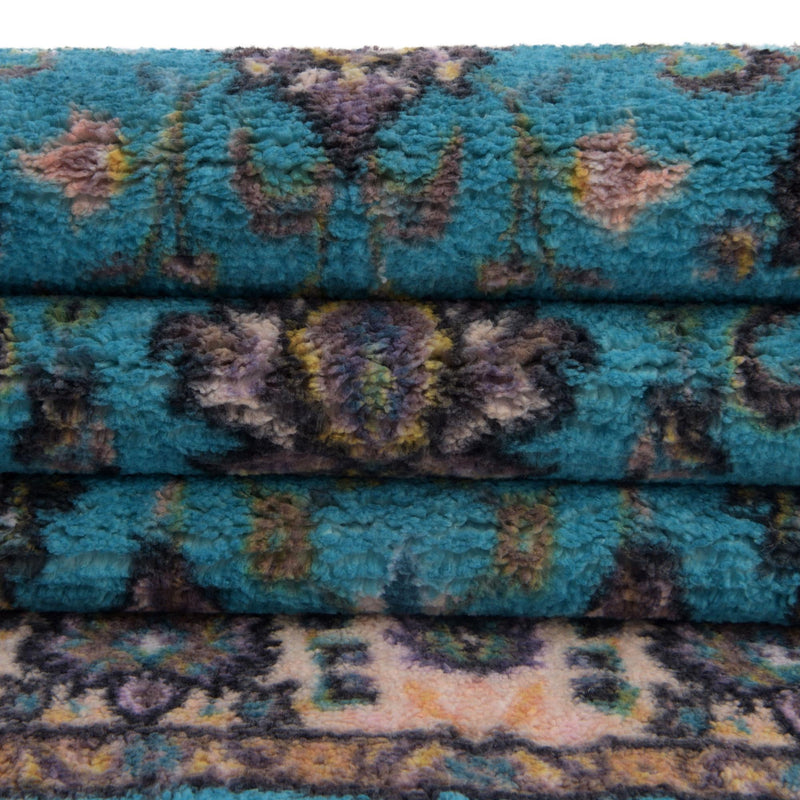 Casablanca Tapestry Collection Area Rug - Marrakech (Arctic Aqua Blue) Rectangle Arctic Aqua Blue lifestyle 13