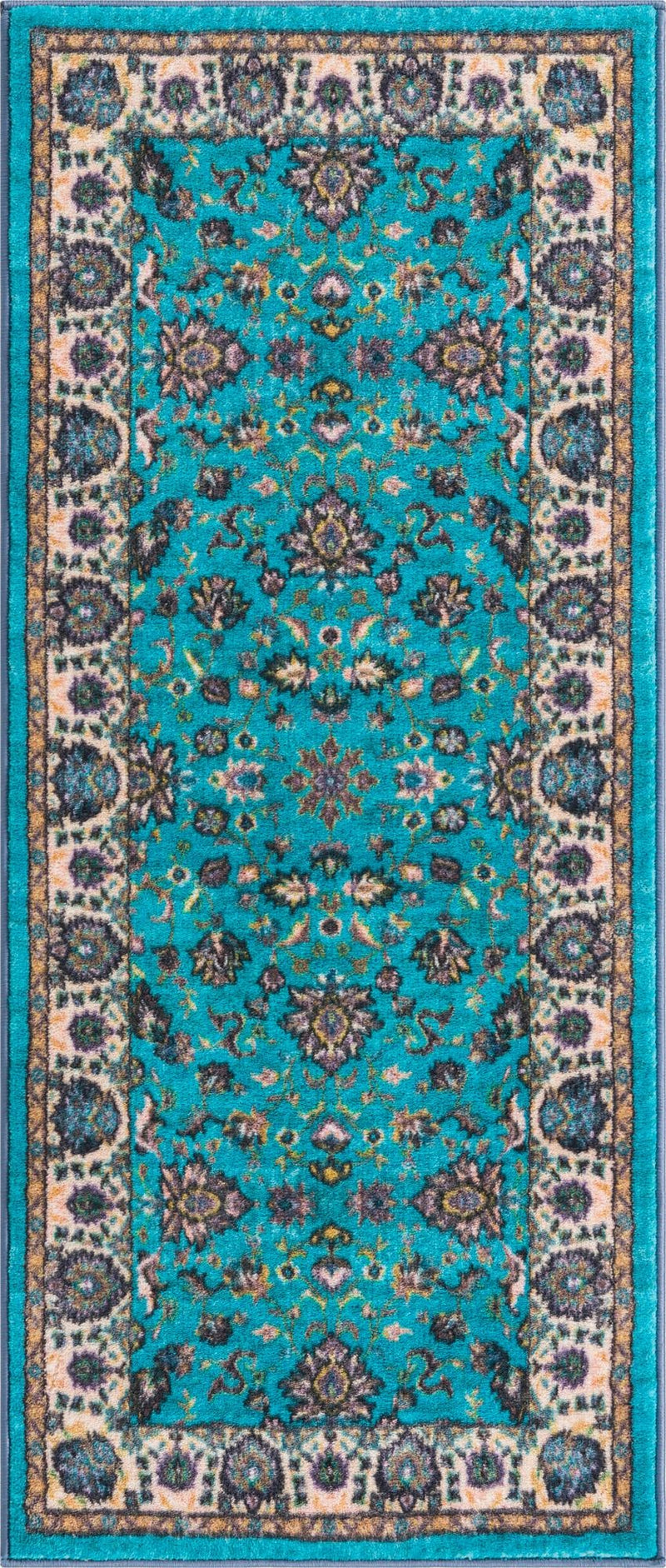 Casablanca Tapestry Collection Area Rug - Marrakech (Arctic Aqua Blue) Runner Arctic Aqua Blue lifestyle 17