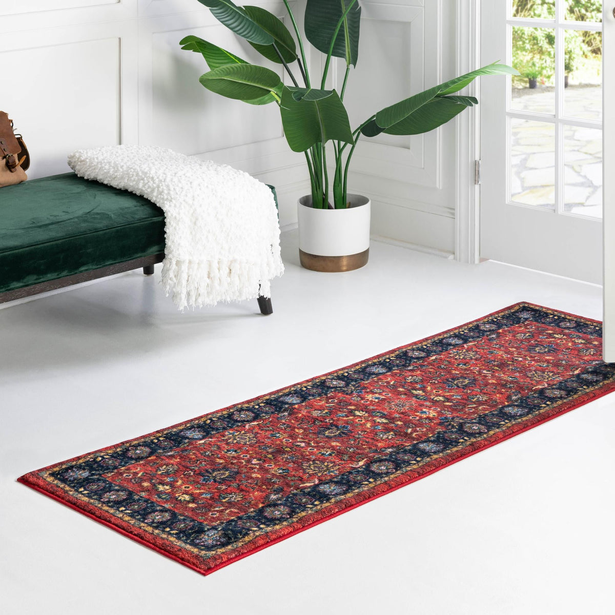 Casablanca Tapestry Collection Area Rug - Marrakech (Classic Red) Runner Classic Red lifestyle 43
