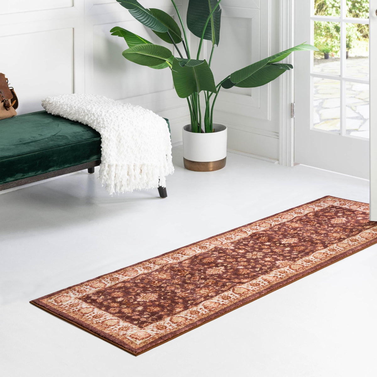 Casablanca Tapestry Collection Area Rug - Marrakech (Coffee Brown) Runner Coffee Brown lifestyle 45