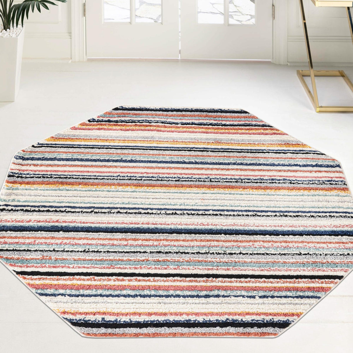 Marrakech Mosaic Collection Area Rug - Casablanca Octagon Ivory lifestyle 55