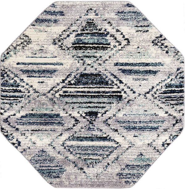 Marrakech Mosaic Collection Area Rug - Atlas Octagon Blue Gray lifestyle 17