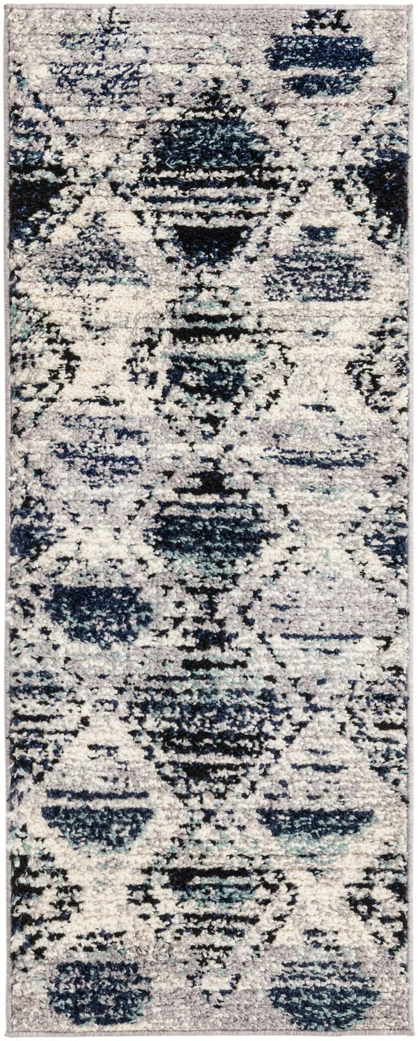 Marrakech Mosaic Collection Area Rug - Atlas Runner Blue Gray lifestyle 18