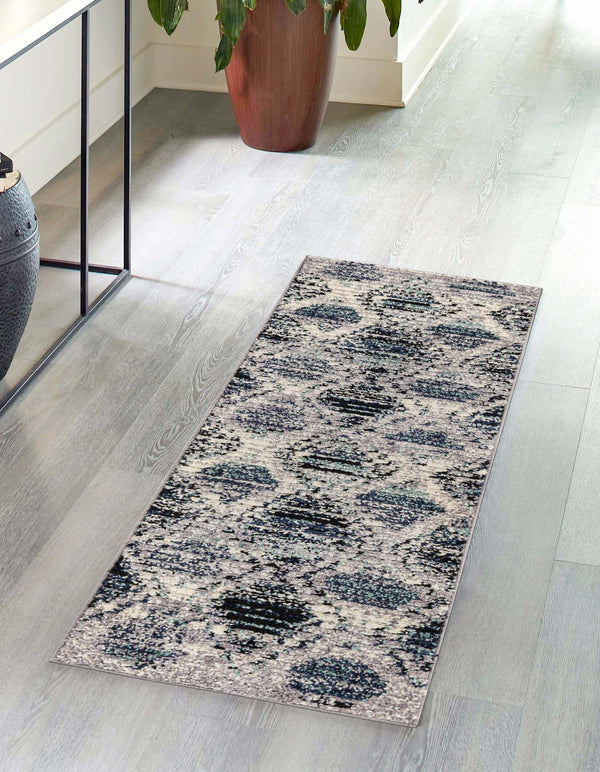Marrakech Mosaic Collection Area Rug - Atlas Runner Blue Gray lifestyle 21