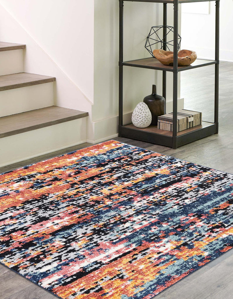 Marrakech Mosaic Collection Area Rug - Berber Square Multi lifestyle 22
