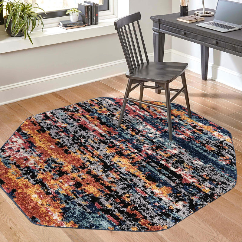 Marrakech Mosaic Collection Area Rug - Berber Octagon Multi lifestyle 56