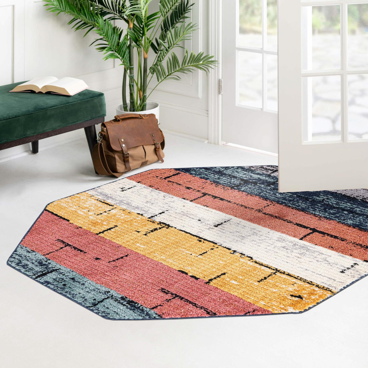 Marrakech Mosaic Collection Area Rug - Fez Octagon Multi lifestyle 58