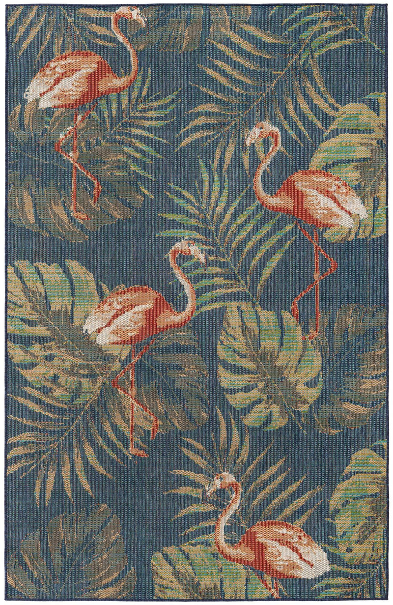 Coastal Terrace Collection Area Rug - Seabreeze Rectangle Navy Blue lifestyle 2