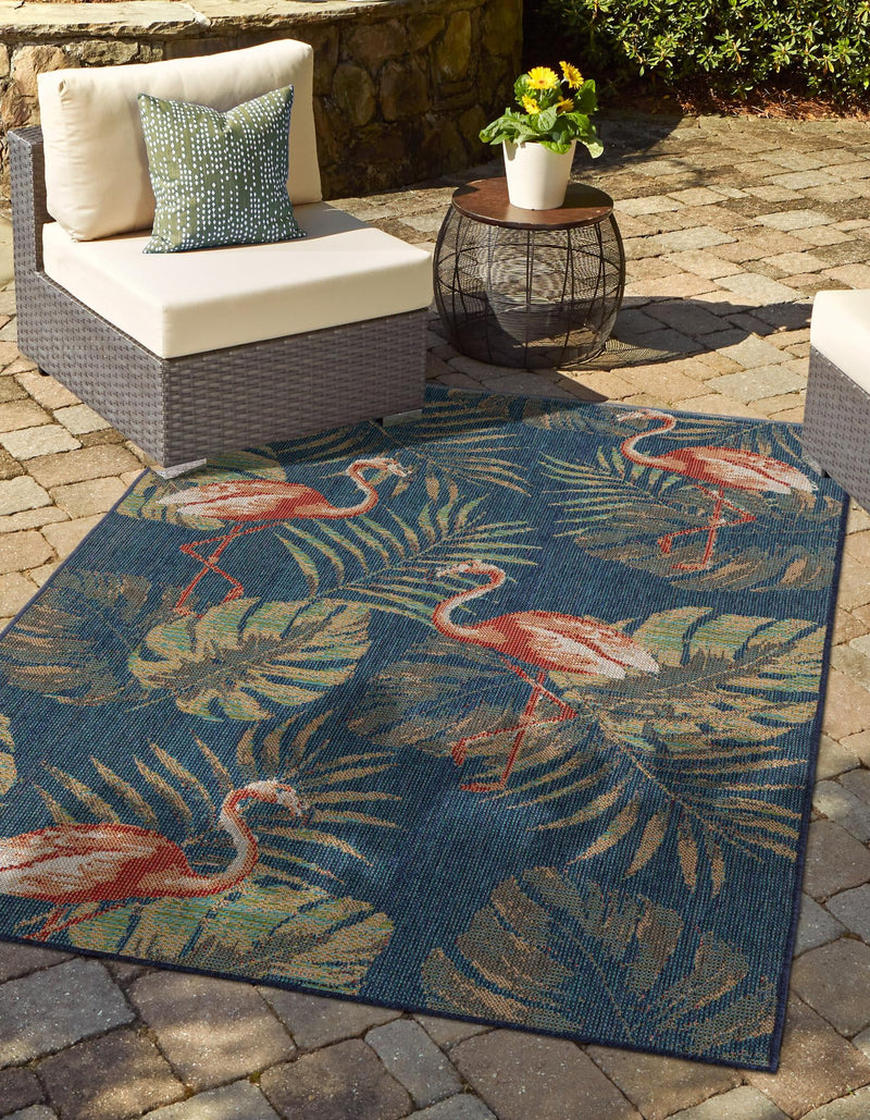 Coastal Terrace Collection Area Rug - Seabreeze Rectangle Navy Blue lifestyle 4
