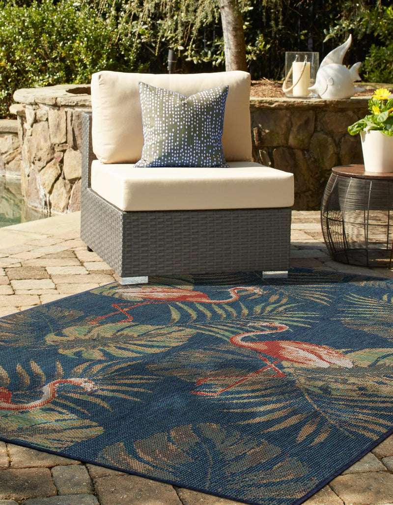 Coastal Terrace Collection Area Rug - Seabreeze Rectangle Navy Blue lifestyle 6