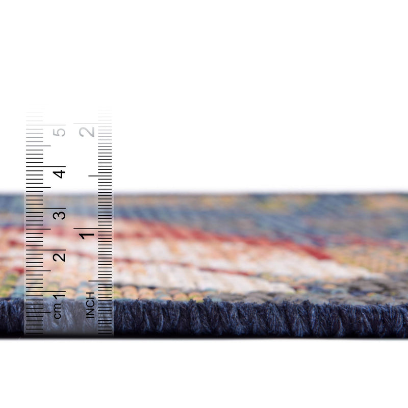 Coastal Terrace Collection Area Rug - Seabreeze Rectangle Navy Blue lifestyle 8