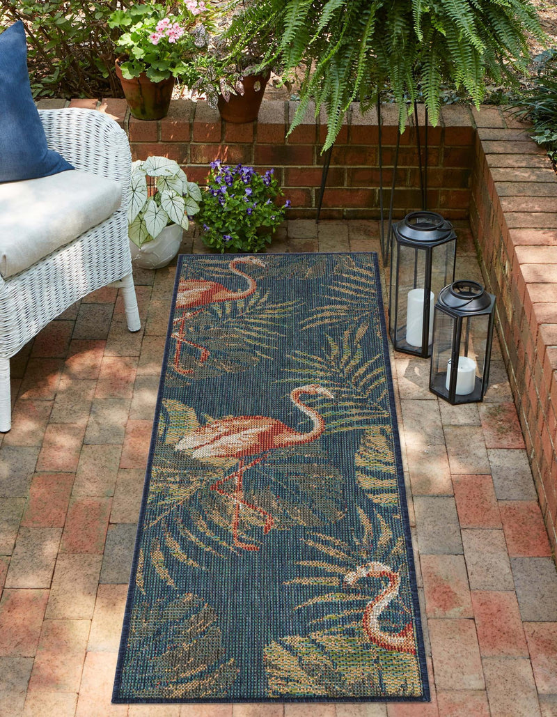 Coastal Terrace Collection Area Rug - Seabreeze Runner Navy Blue lifestyle 36