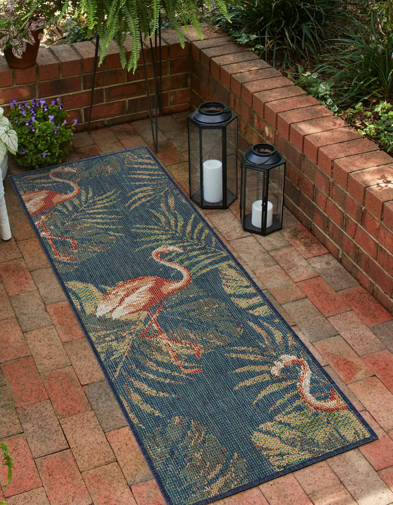 Coastal Terrace Collection Area Rug - Seabreeze Runner Navy Blue lifestyle 42