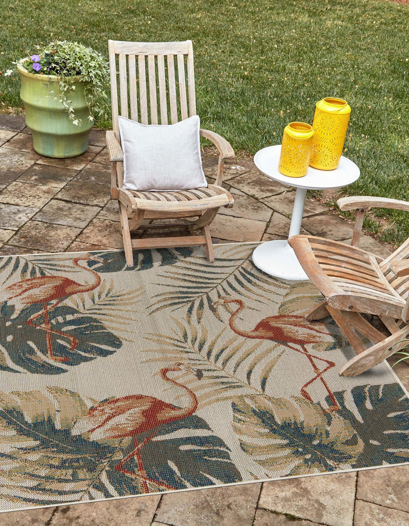 Coastal Terrace Collection Area Rug - Seabreeze Square Ivory lifestyle 30