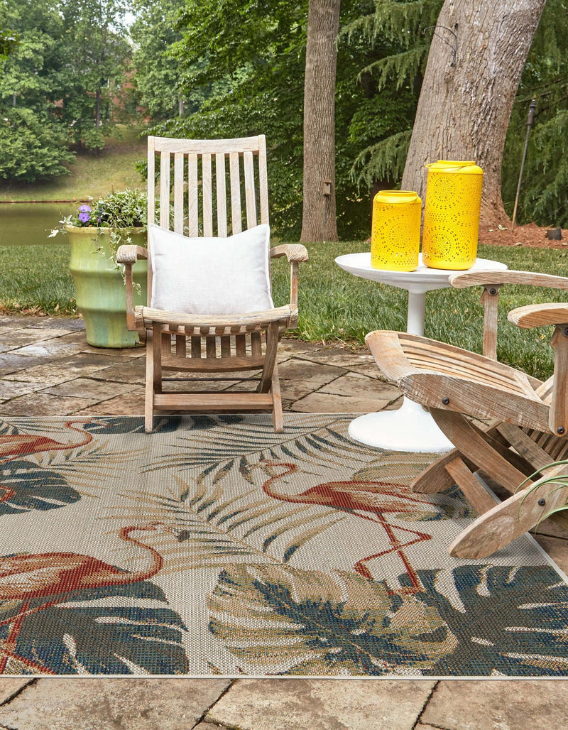 Coastal Terrace Collection Area Rug - Seabreeze Square Ivory lifestyle 33