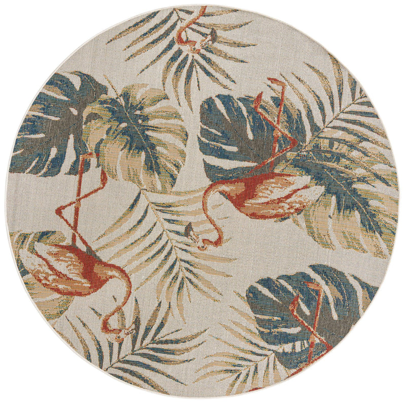 Coastal Terrace Collection Area Rug - Seabreeze Round Ivory lifestyle 28