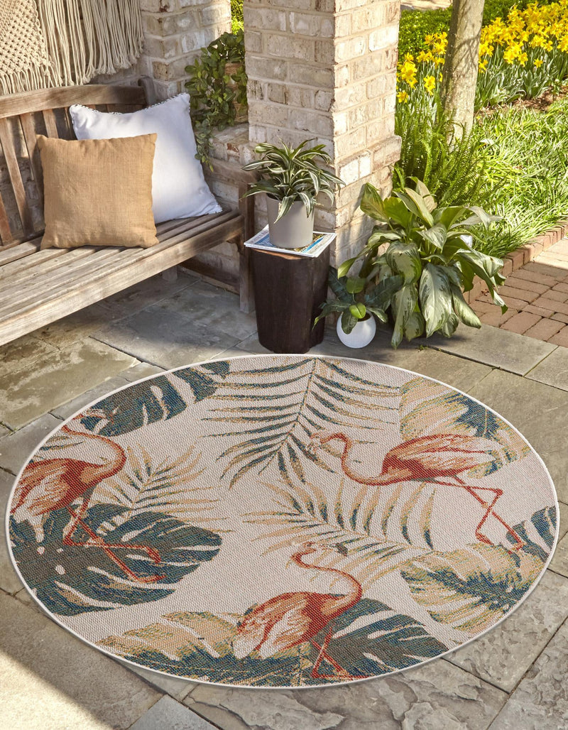 Coastal Terrace Collection Area Rug - Seabreeze Round Ivory lifestyle 31