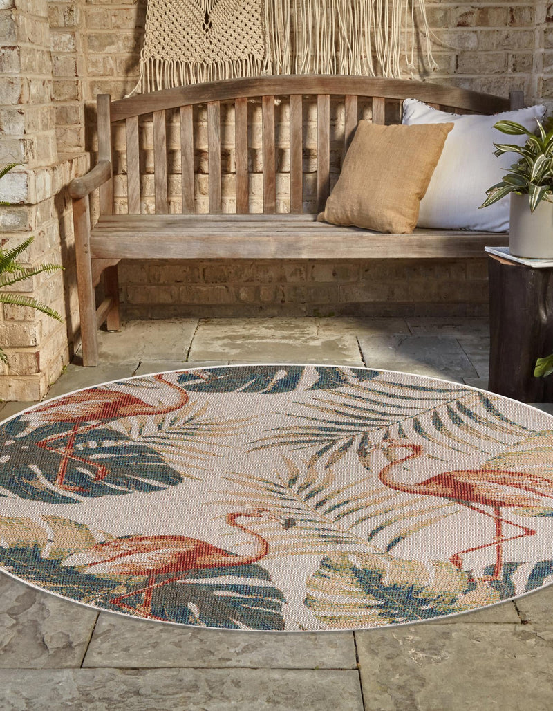 Coastal Terrace Collection Area Rug - Seabreeze Round Ivory lifestyle 34