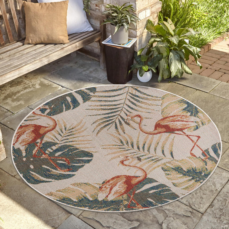 Coastal Terrace Collection Area Rug - Seabreeze Round Ivory lifestyle 67