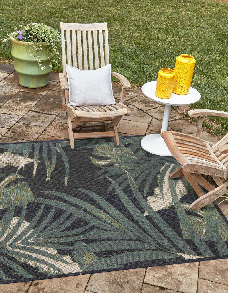 Coastal Terrace Collection Area Rug - Anchor Square Navy Blue lifestyle 29