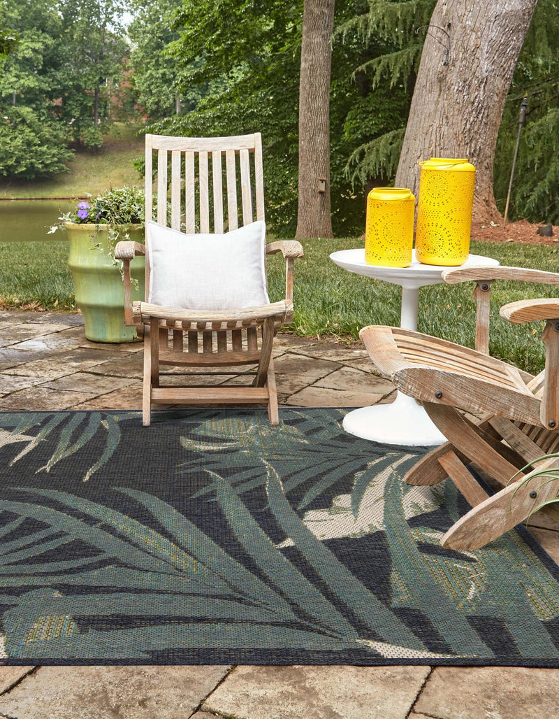 Coastal Terrace Collection Area Rug - Anchor Square Navy Blue lifestyle 35