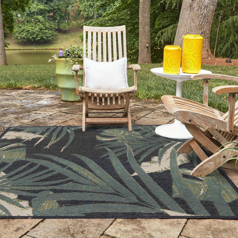 Coastal Terrace Collection Area Rug - Anchor Square Navy Blue lifestyle 59