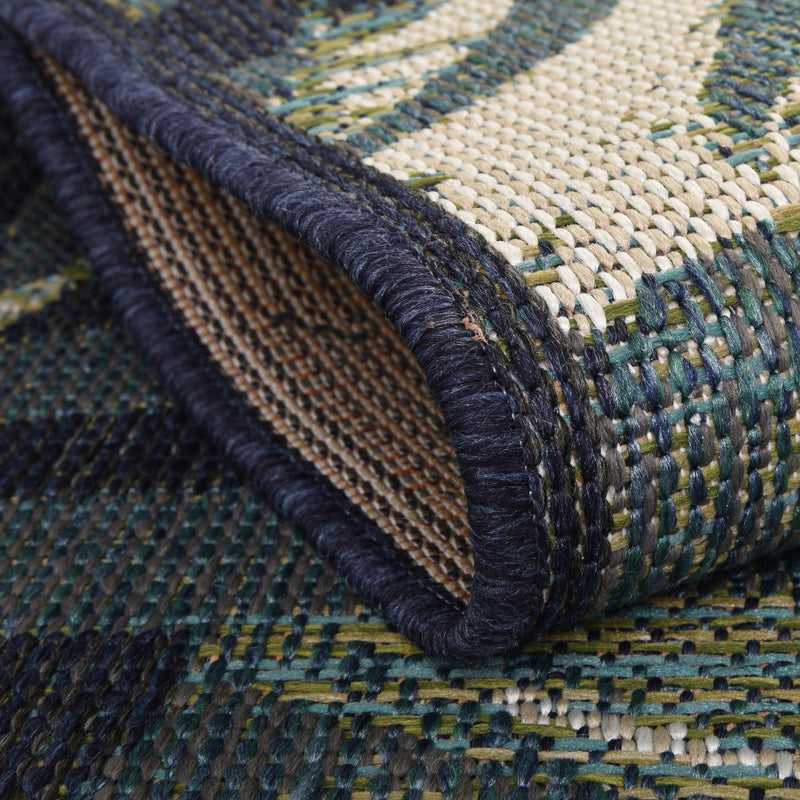 Coastal Terrace Collection Area Rug - Anchor Round Navy Blue lifestyle 33