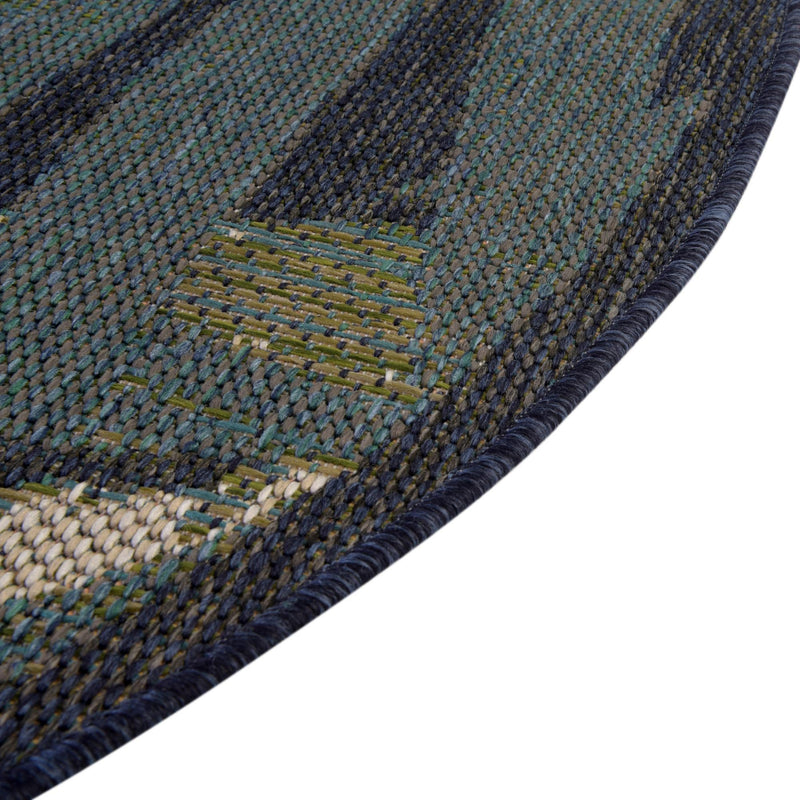 Coastal Terrace Collection Area Rug - Anchor Round Navy Blue lifestyle 37
