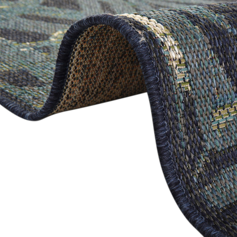 Coastal Terrace Collection Area Rug - Anchor Round Navy Blue lifestyle 49