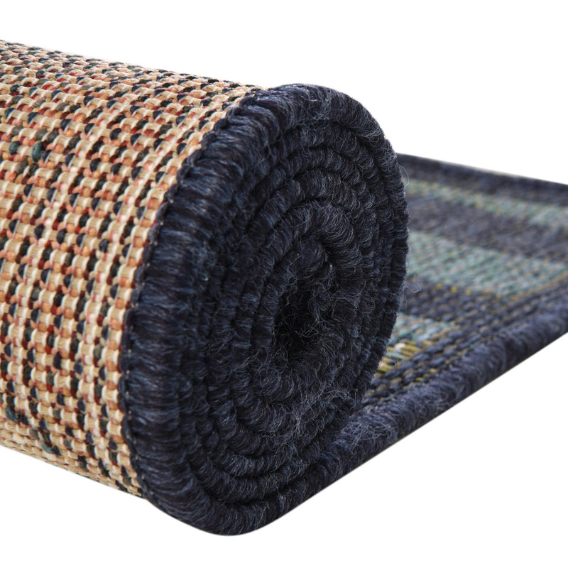 Coastal Terrace Collection Area Rug - Anchor Round Navy Blue lifestyle 57