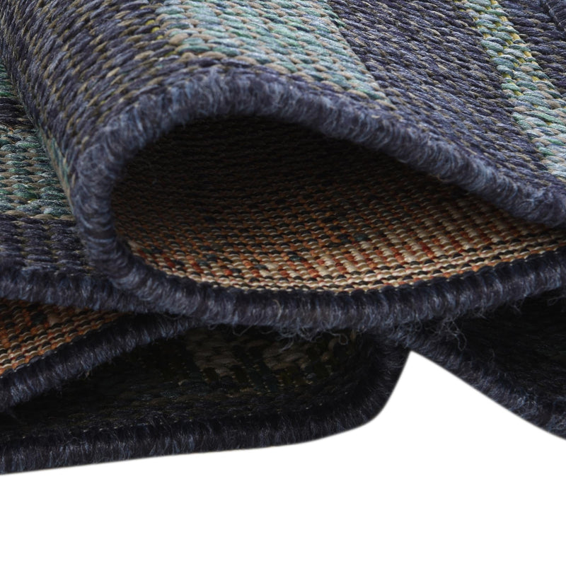 Coastal Terrace Collection Area Rug - Anchor Round Navy Blue lifestyle 61