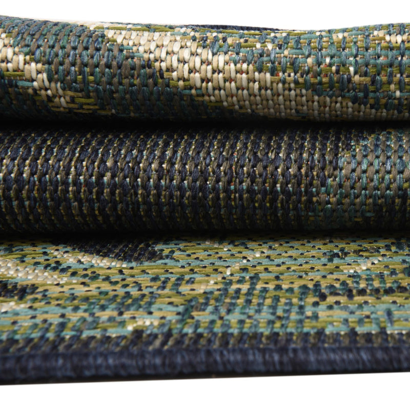 Coastal Terrace Collection Area Rug - Anchor Round Navy Blue lifestyle 65