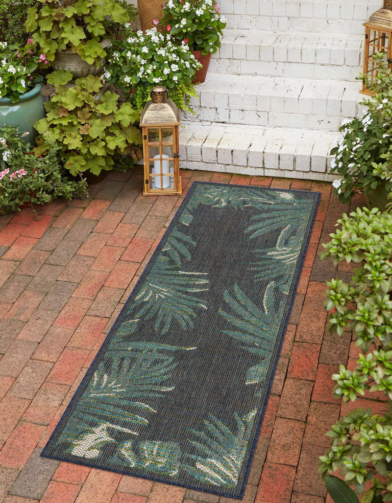Coastal Terrace Collection Area Rug - Anchor Runner Navy Blue lifestyle 30