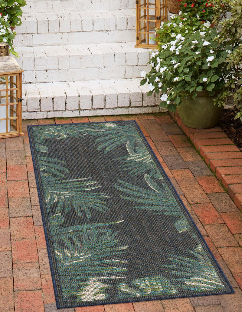 Coastal Terrace Collection Area Rug - Anchor Runner Navy Blue lifestyle 36