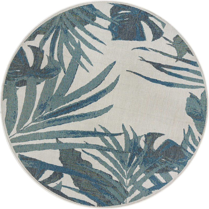 Coastal Terrace Collection Area Rug - Anchor Round Ivory lifestyle 15